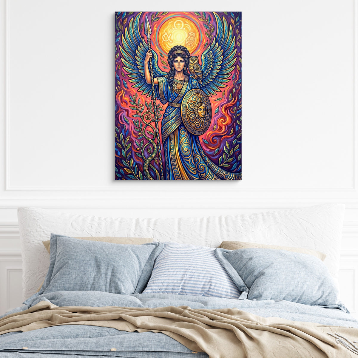 Woman's Mythic Stand — woman's mythic stand sq light blue bed 1port flush print