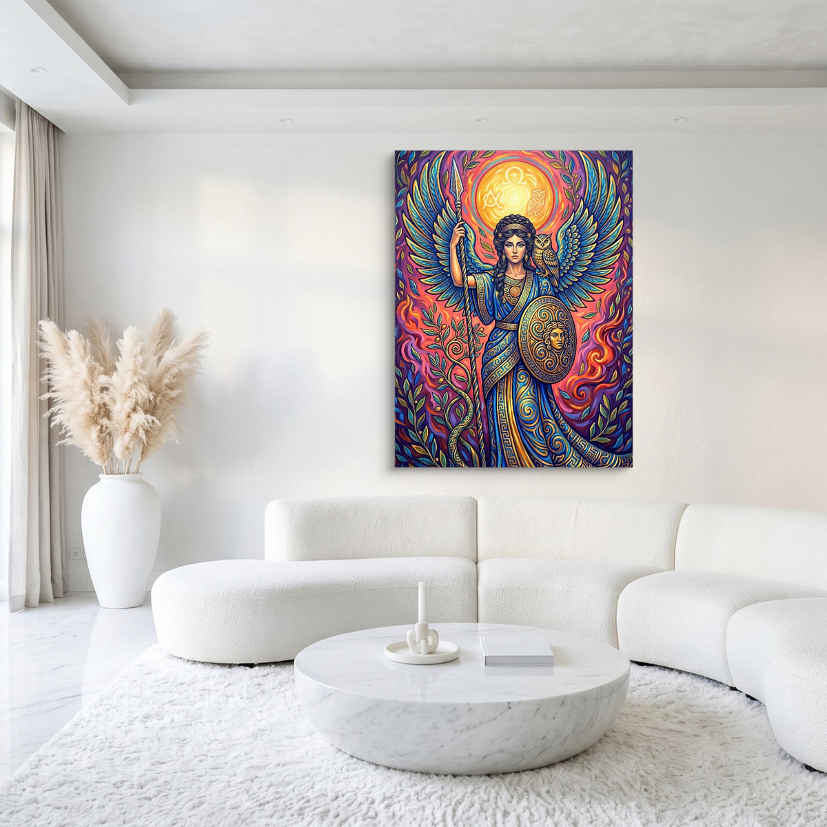 Woman's Mythic Stand — woman's mythic stand sq white luxury 1port flush print