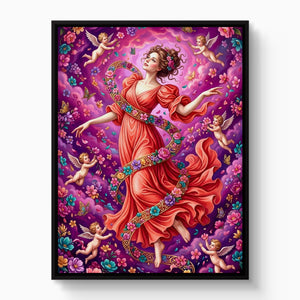 Woman Spiraling Blooms - Luxury Wall Art