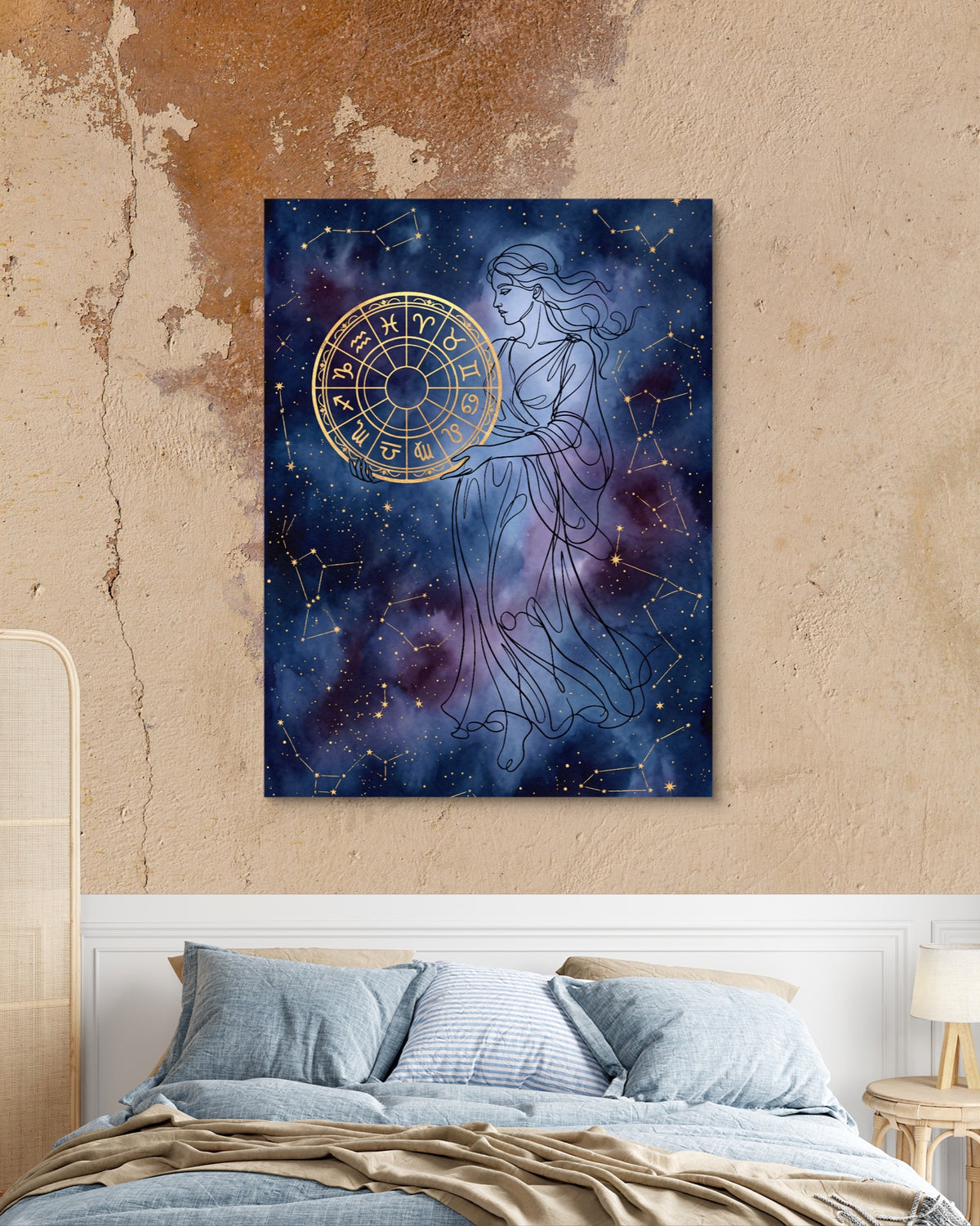 Woman Starry Zodiac — woman starry zodiac psd mocha bedroom 1port flush print