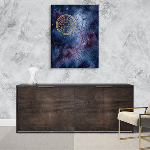 Woman Starry Zodiac — woman starry zodiac sq luxurious room granite wall 1port flush print