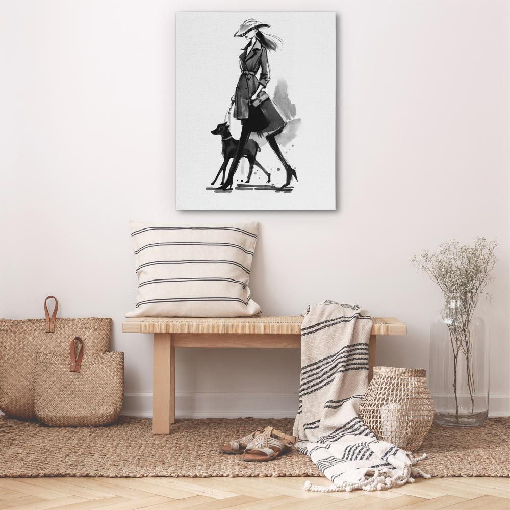 Woman with Dog - Luxury Wall Art