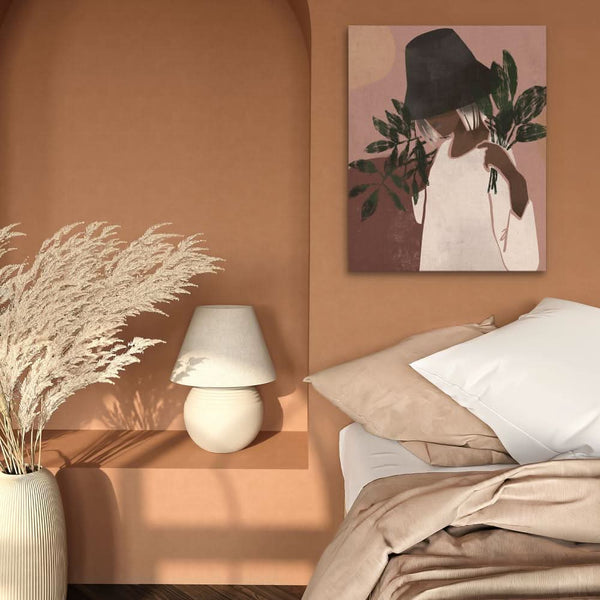Woman with Plants in a room
