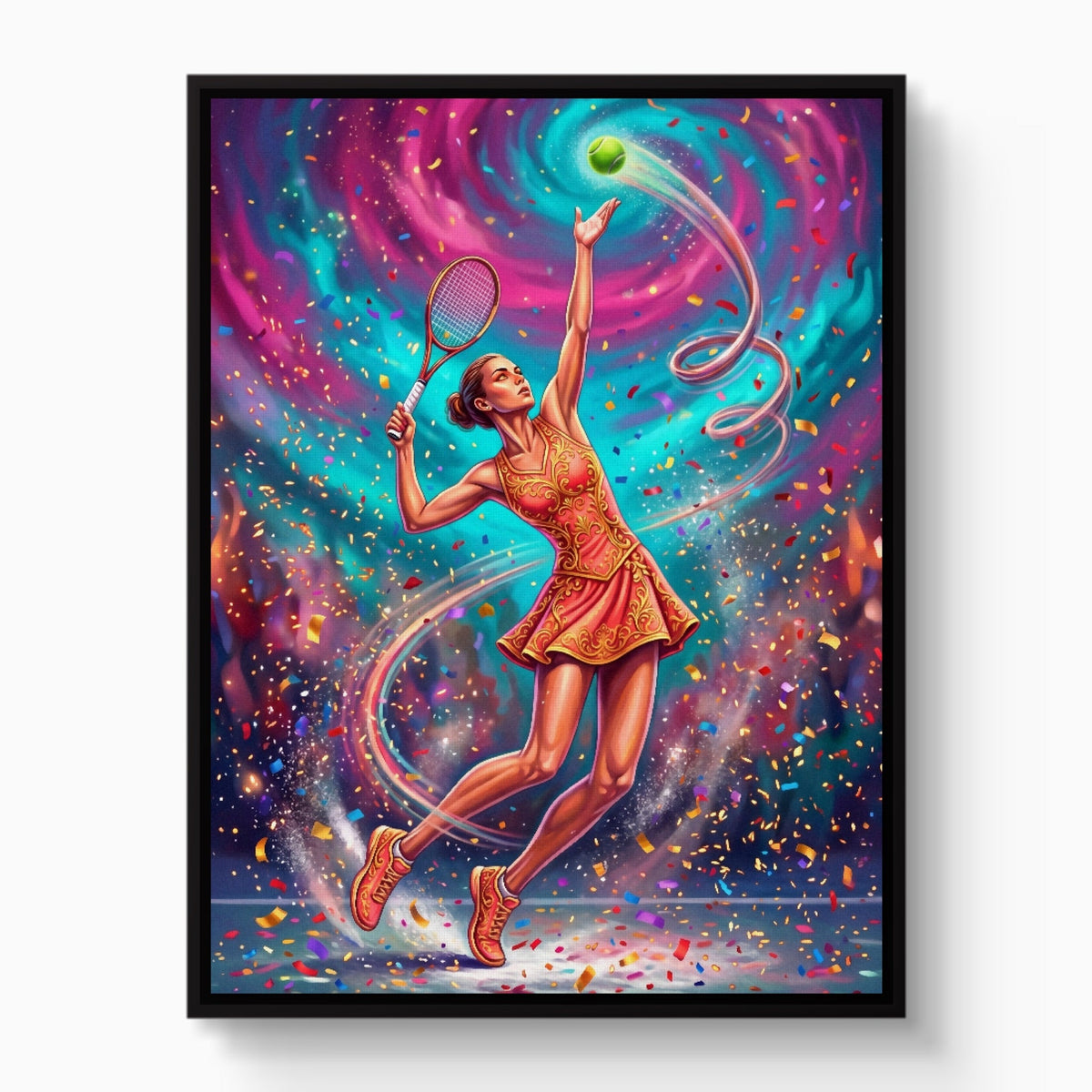 Woman's Tennis Serve - Luxury Wall Art
