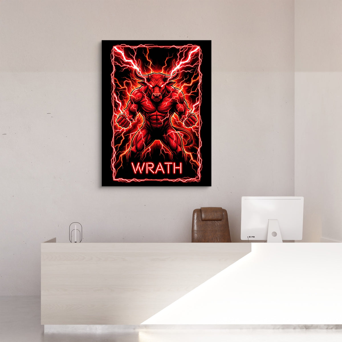 Wrathful Minotaur — wrathful minotaur sq reception desk 1port flush print