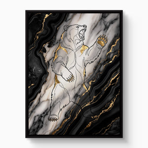 WS Bear Marble — ws bear marble white studio framed black