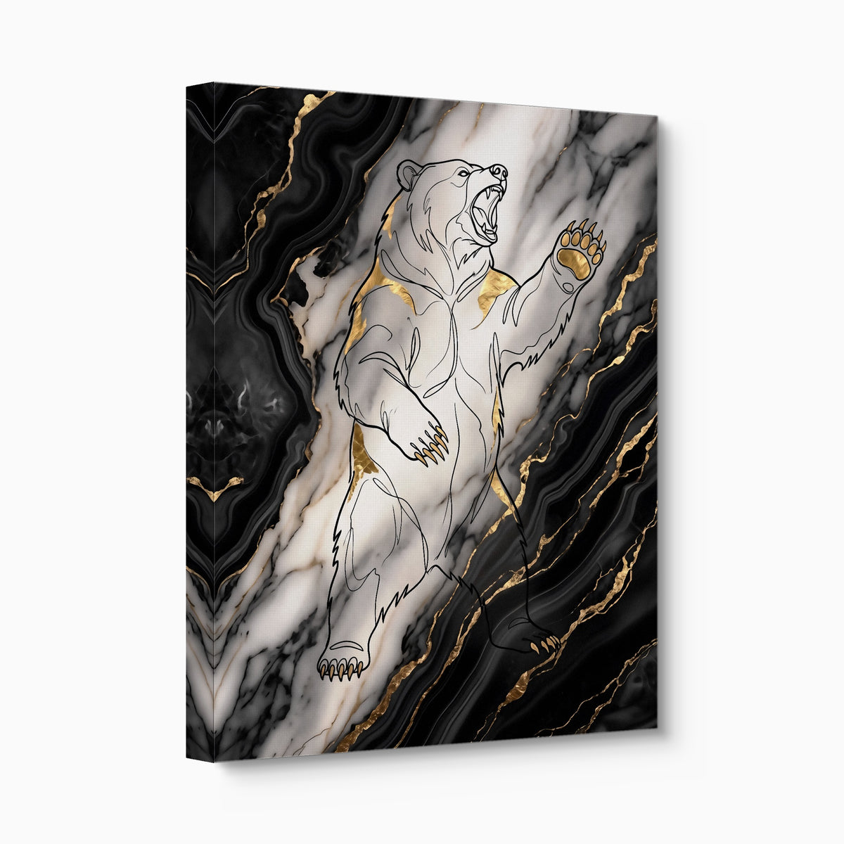 WS Bear Marble — ws bear marble angled flush print