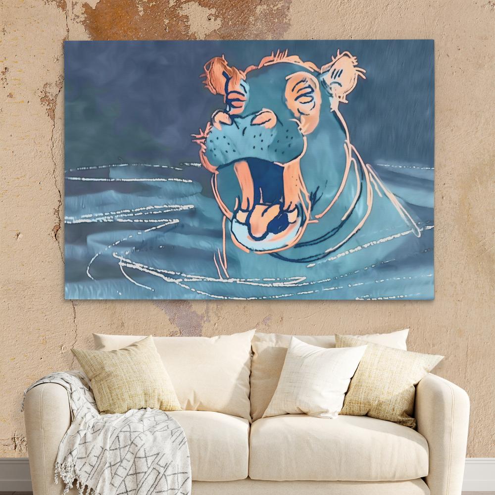 Yawning Hippo - Luxury Wall Art