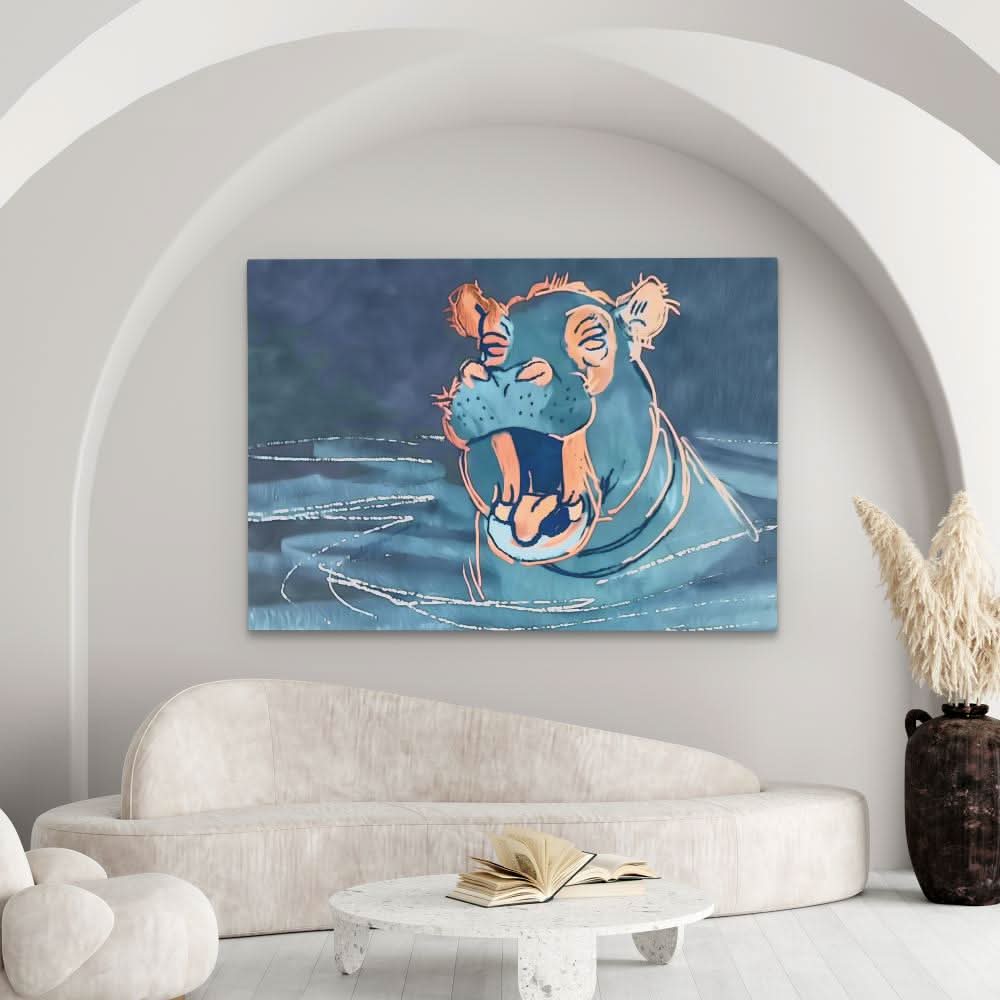 Yawning Hippo - Luxury Wall Art