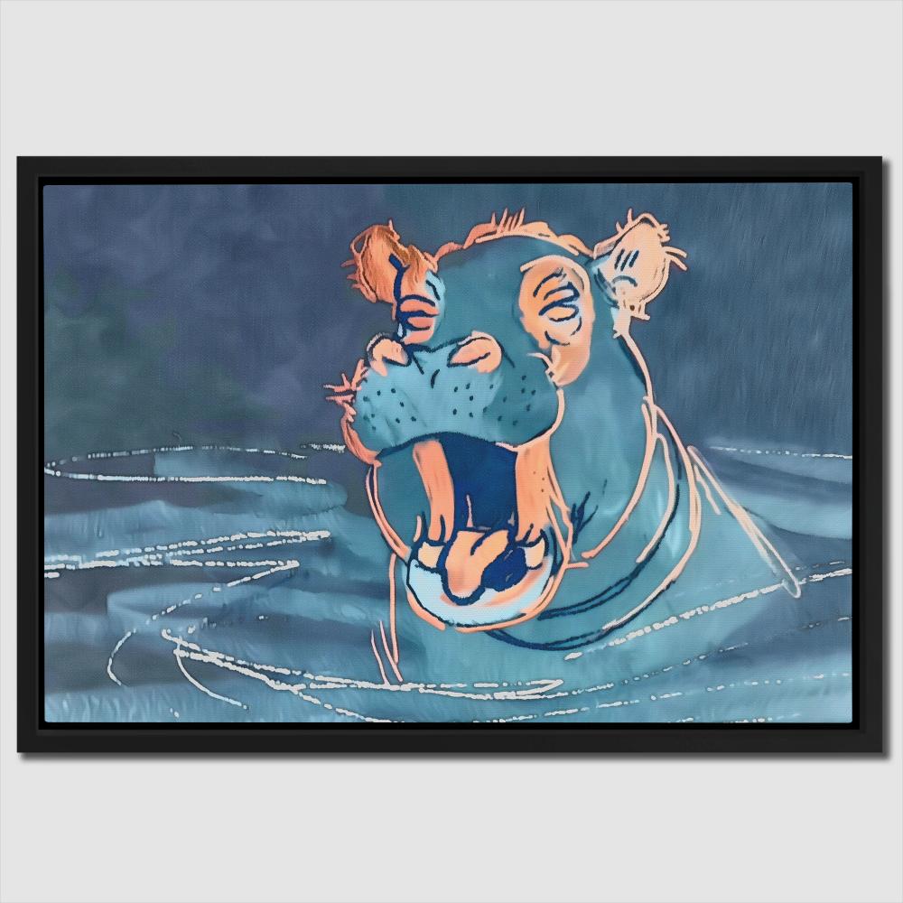 Yawning Hippo - Luxury Wall Art