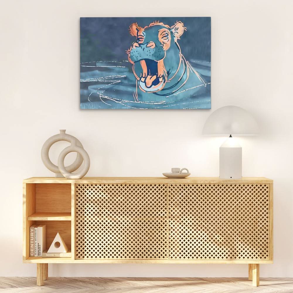 Yawning Hippo - Luxury Wall Art