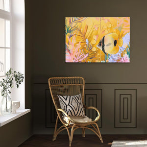 Yellow Floral Fish - Luxury Wall Art