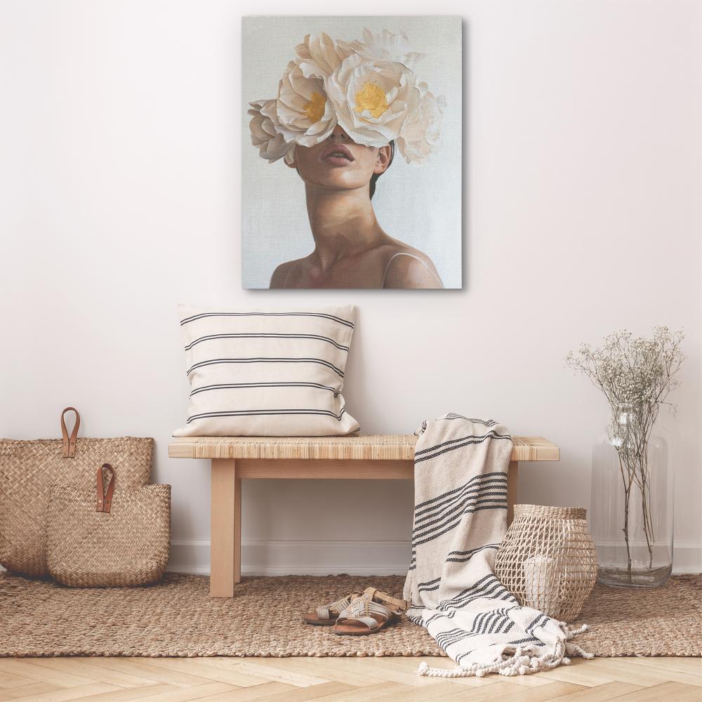 Yellow Flower Woman - Luxury Wall Art
