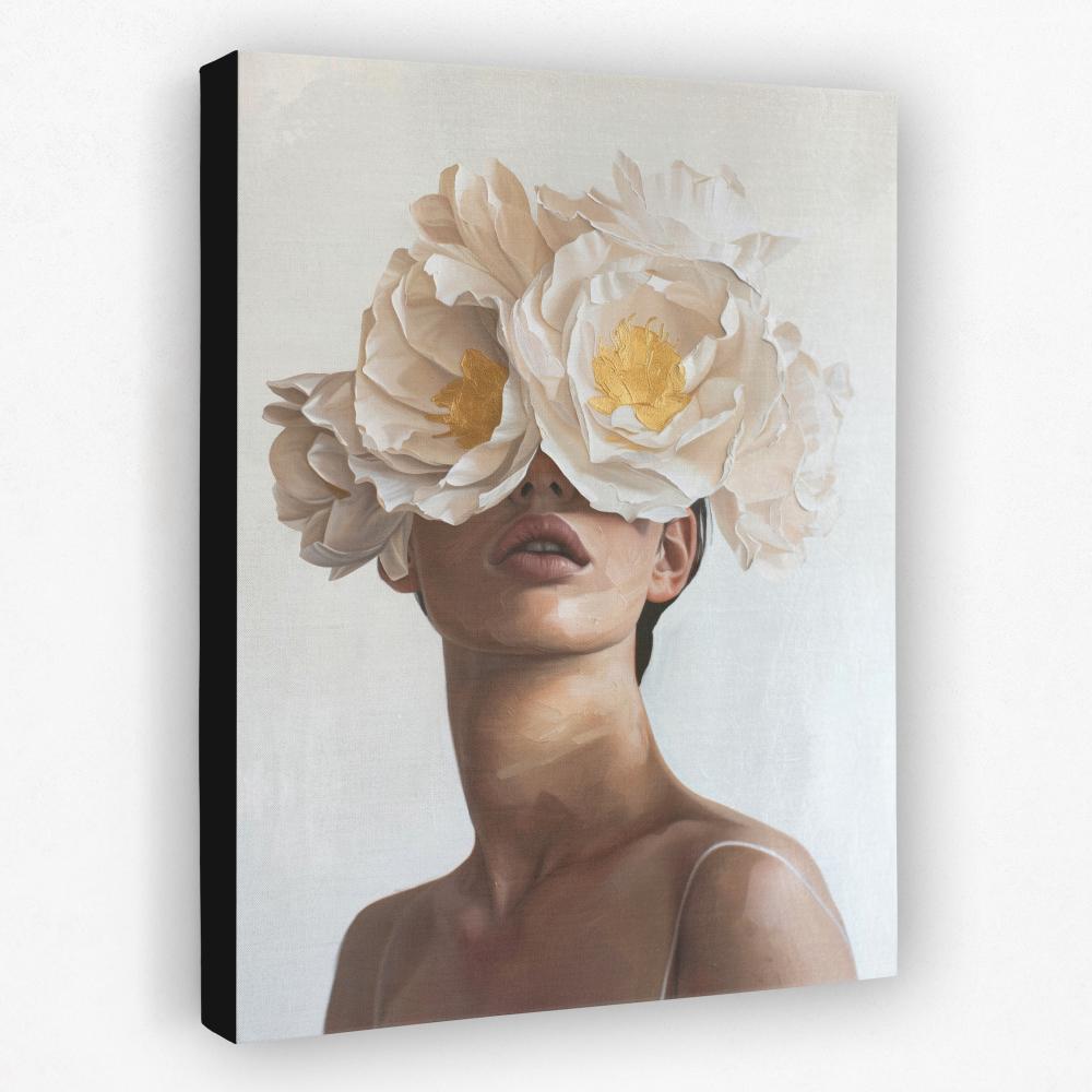 Yellow Flower Woman - Luxury Wall Art