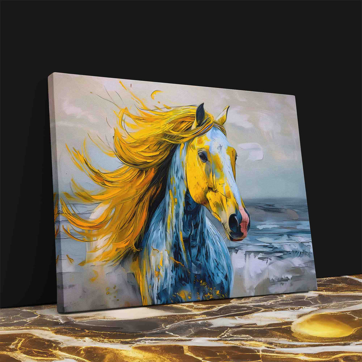 Yellow Horse - Luxury Wall Art