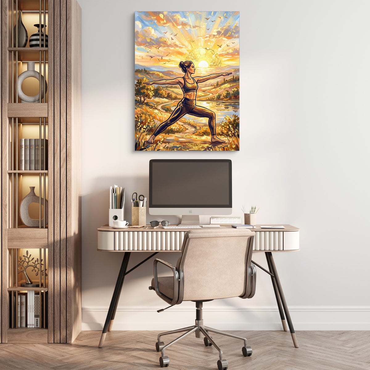 Yogi Golden Sunrise — yogi golden sunrise sq beige office 1port flush print