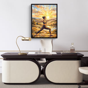 Yogi Golden Sunrise — yogi golden sunrise sq luxury office desk 1port framed black