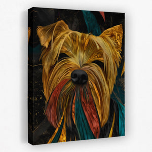 Yorkie Feathered Crown - Luxury Wall Art