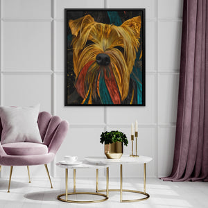 Yorkie Feathered Crown - Luxury Wall Art