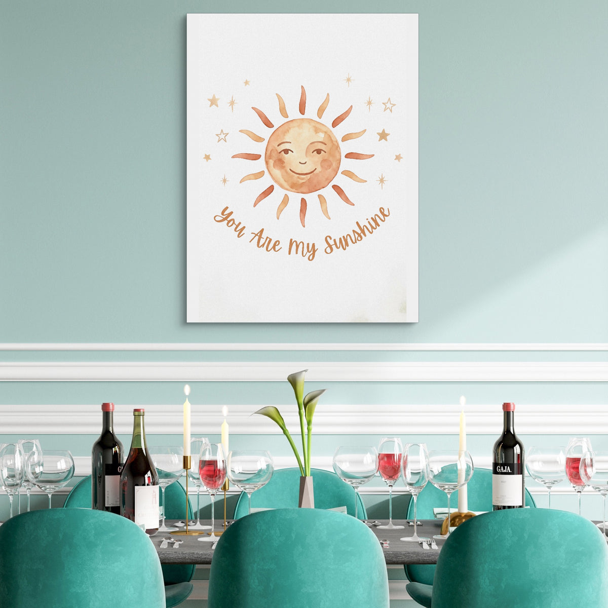 You Are My Sunshine — you are my sunshine sq teal dining room 1port flush print