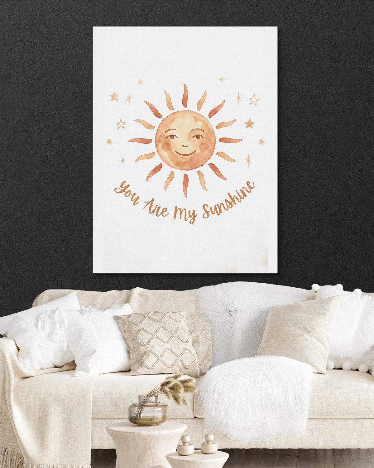 You Are My Sunshine — you are my sunshine psd black wall white couch 1port flush print