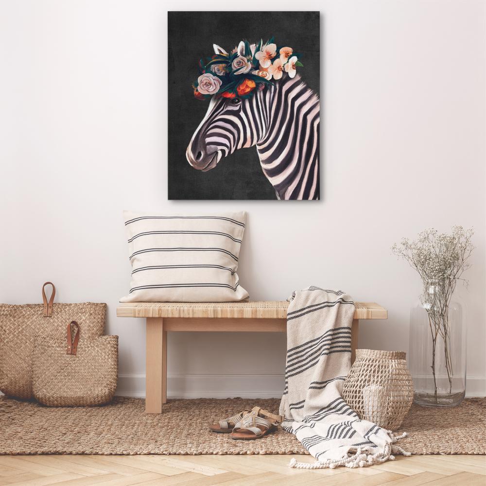 Zebra Floral Hat - Luxury Wall Art