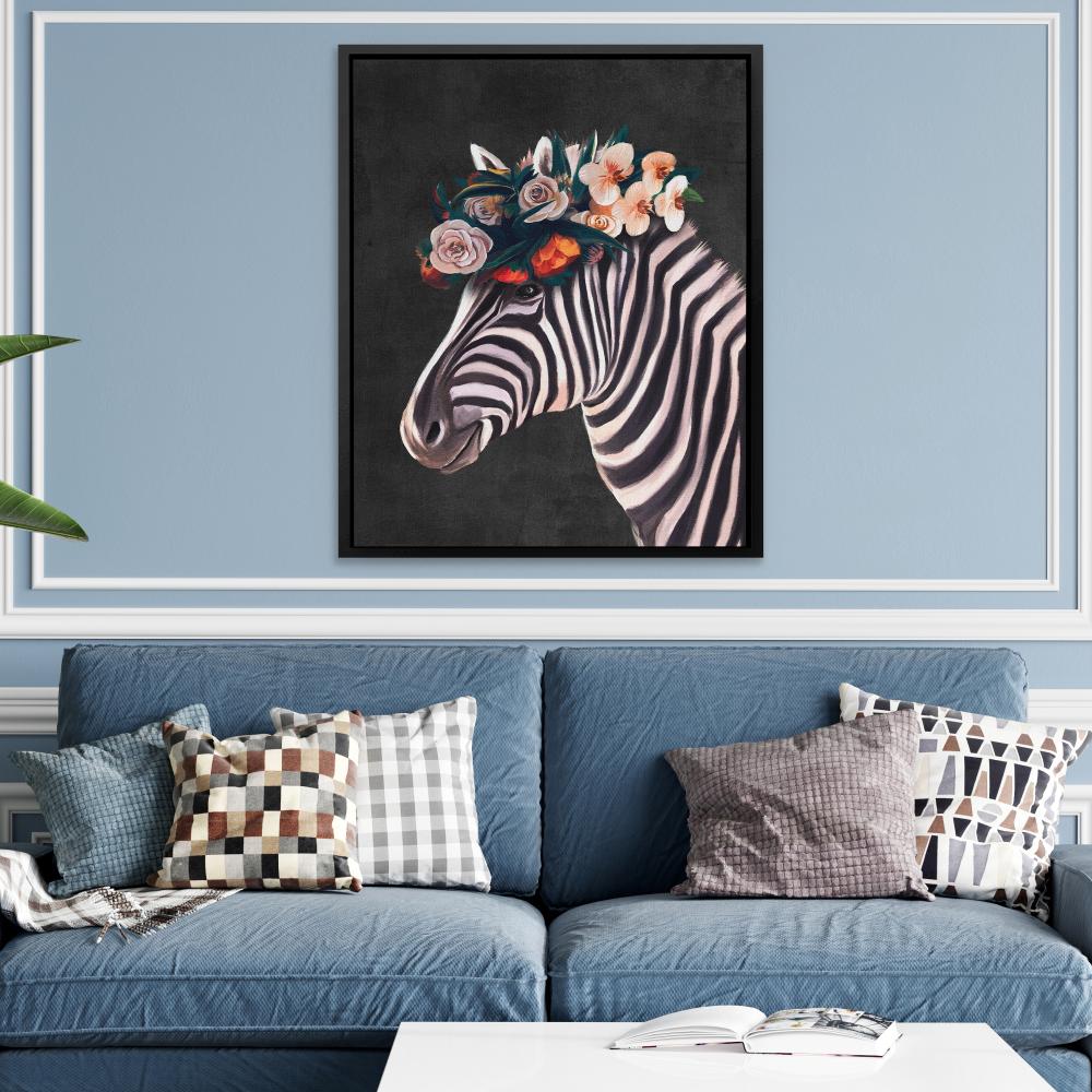 Zebra Floral Hat - Luxury Wall Art