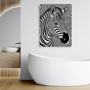 Zebra Op Art — zebra op art sq bathroom hotel 1port flush print