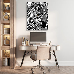 Zebra Op Art — zebra op art sq beige office 1port flush print