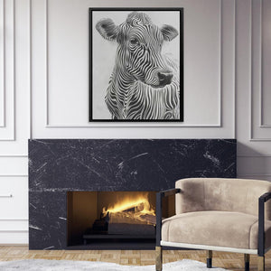 Zebra Striped Cow - Luxury Wall Art