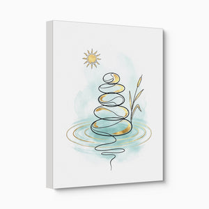 Zen Stones Line — zen stones line angled flush print