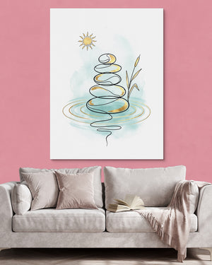 Zen Stones Line — zen stones line psd pink wall pink couch 1port flush print