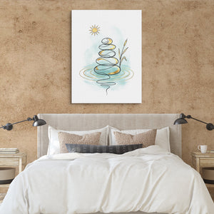 Zen Stones Line — zen stones line sq clay paper bedroom 1port flush print