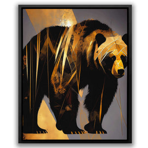 Abstract Black Gold Bear - Luxury Wall Art