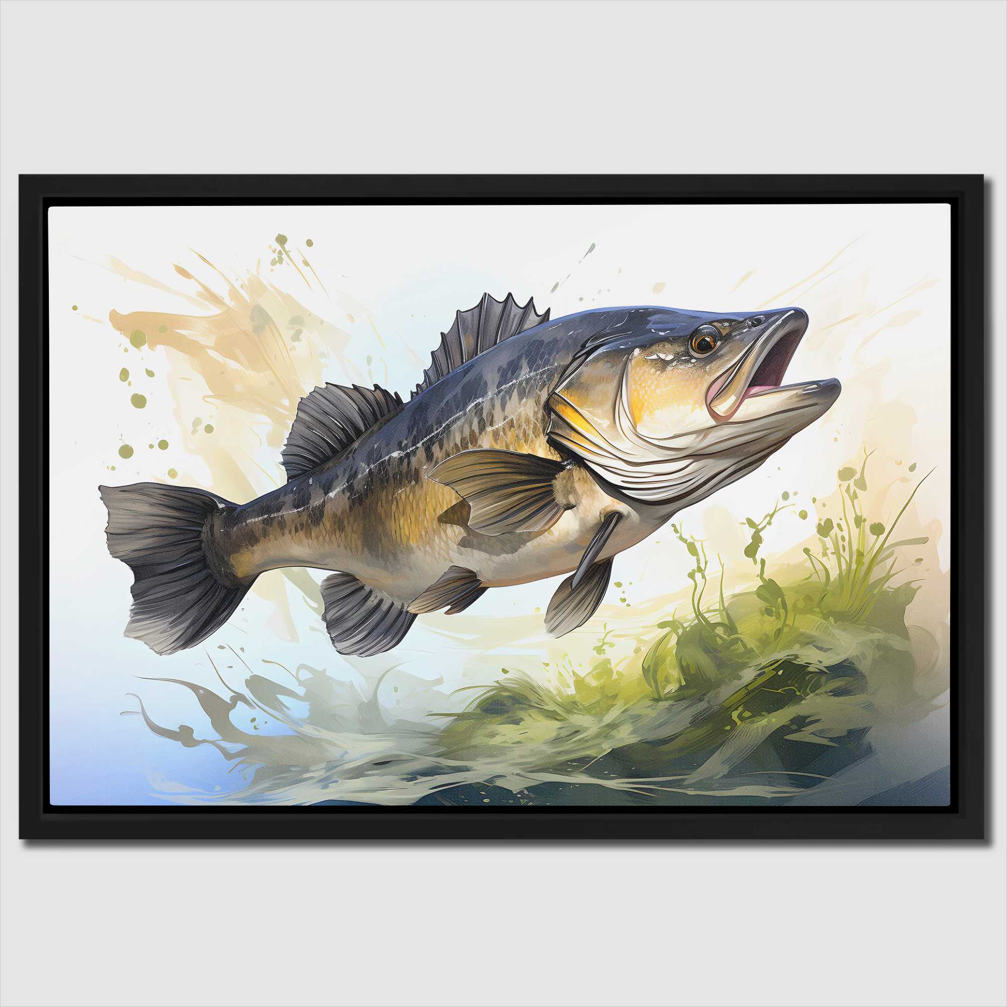 Bass Fishing Luxury Art  Lake House Fishermans Wall Art - Luxury Wall Art