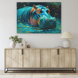 Bathing Hippo - Luxury Wall Art