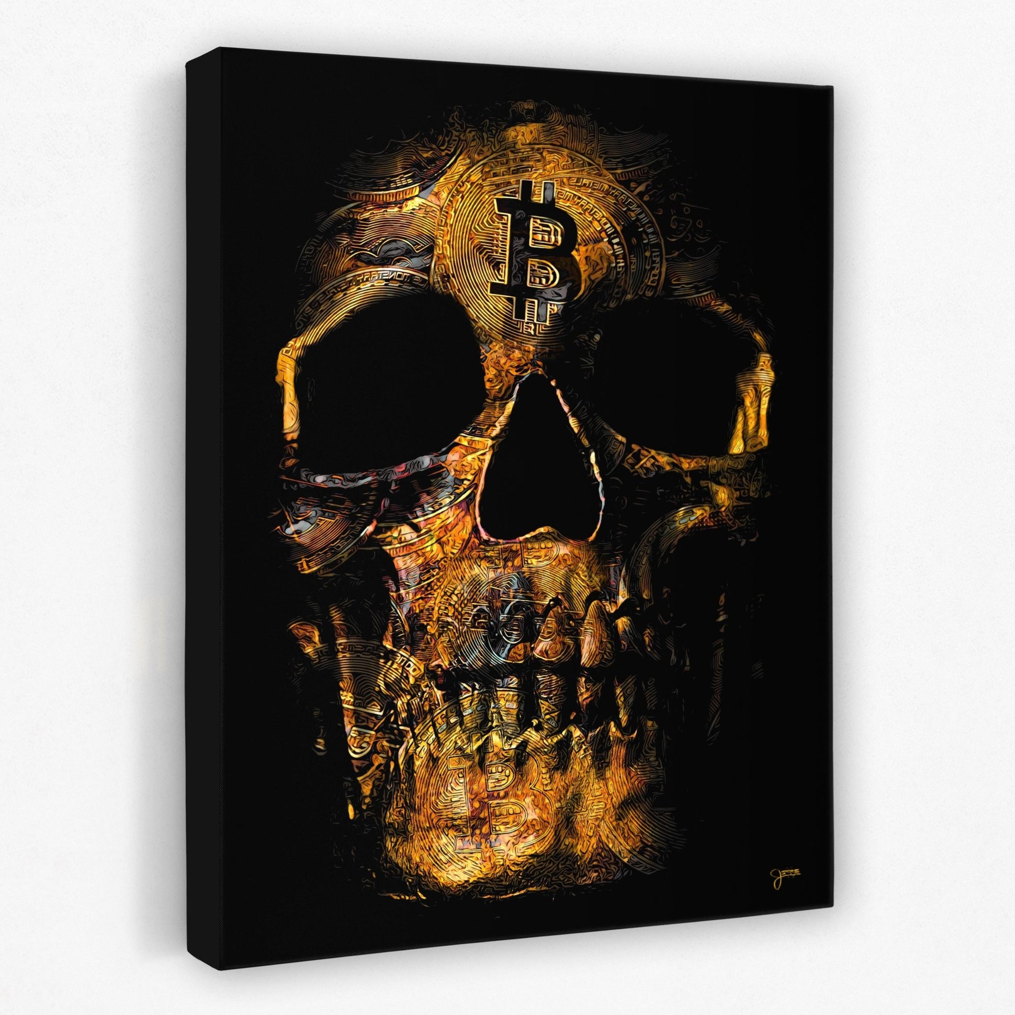 Bitcoin Skull - Luxury Wall Art - Canvas Print