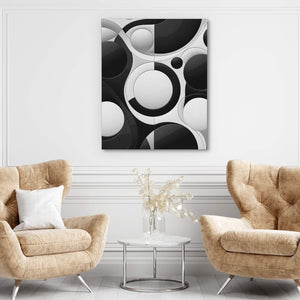 Black and White Circles - Luxury Wall Art
