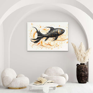 Black Beta Fish - Luxury Wall Art