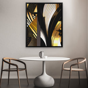 Black Gold Abstract V-1 - Luxury Wall Art - Canvas Print