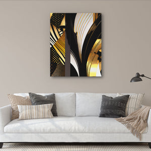 Black Gold Abstract V-1 - Luxury Wall Art - Canvas Print