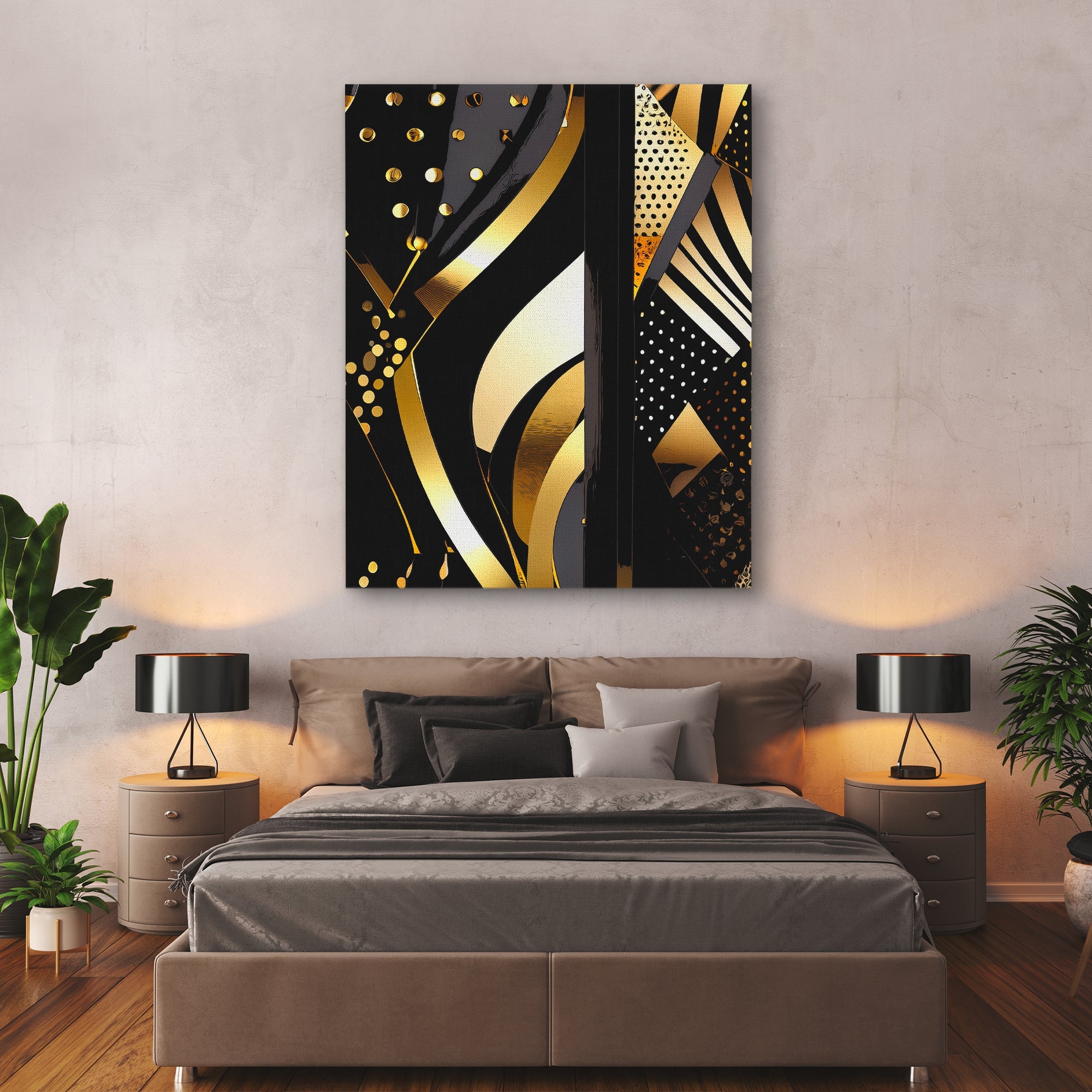 Black Gold Abstract V-3 - Luxury Wall Art - Canvas Print