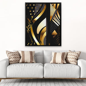 Black Gold Abstract V-3 - Luxury Wall Art - Canvas Print