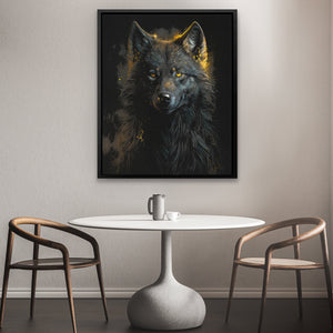 Black Wolf painting - Luxury Wall Art - Canvas Print