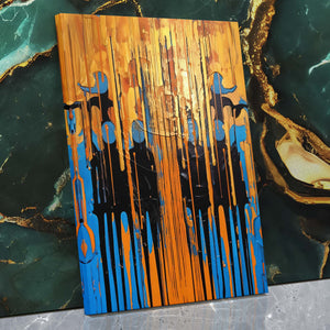 Blue-Gold Symphony - Luxury Wall Art - Canvas Print