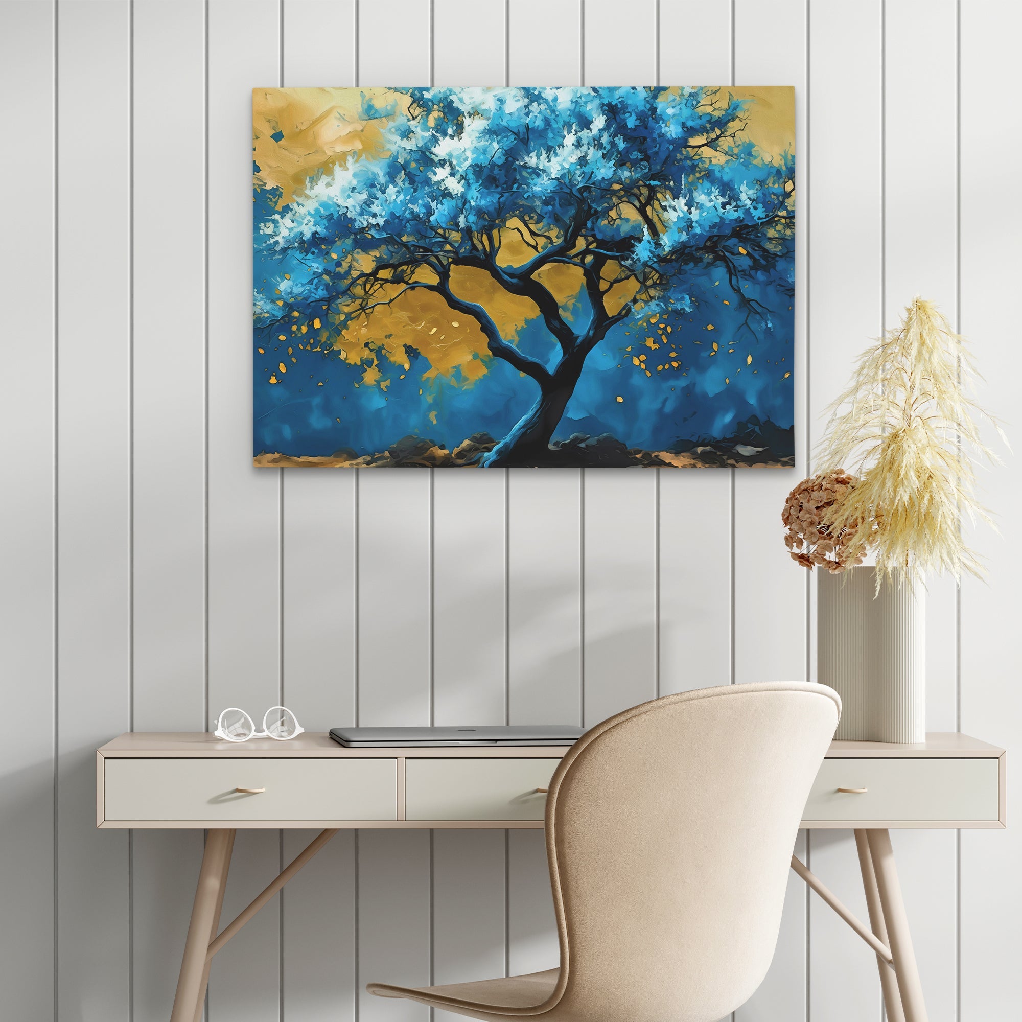 Blue Gold Tree - Luxury Wall Art