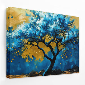 Blue Gold Tree - Luxury Wall Art