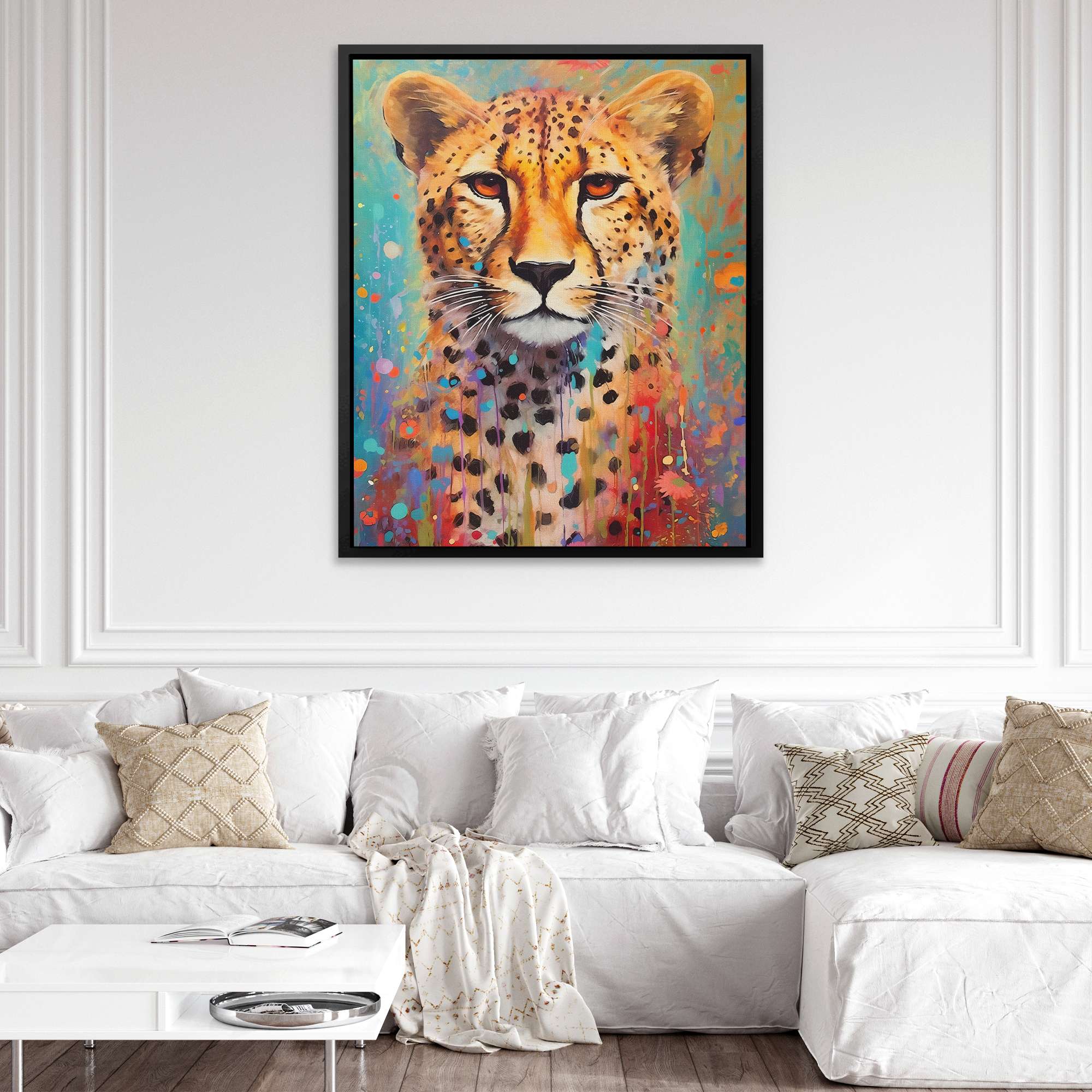 Abstract rainbow cheetah Royalty Free Vector Image