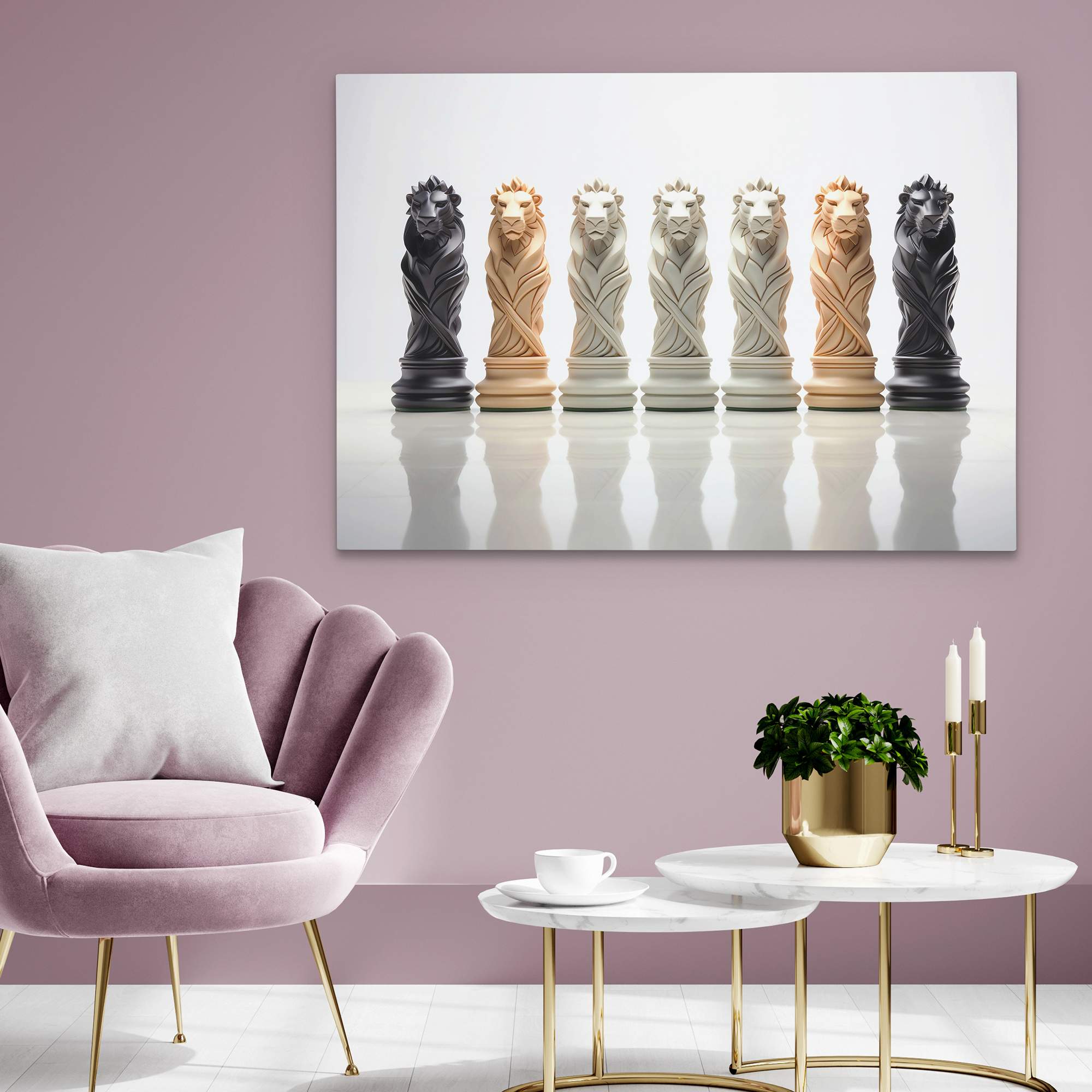 Chess Lions - Luxury Wall Art
