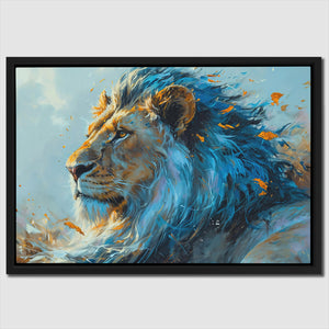 Courageous Blue Lion - Luxury Wall Art